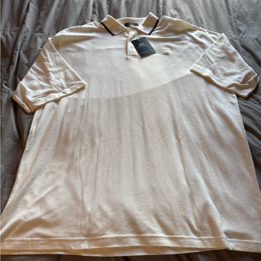 VANTAGE Men’s Elegant White Polo Shirt Foxwoods Resort Casino 3XL NWT